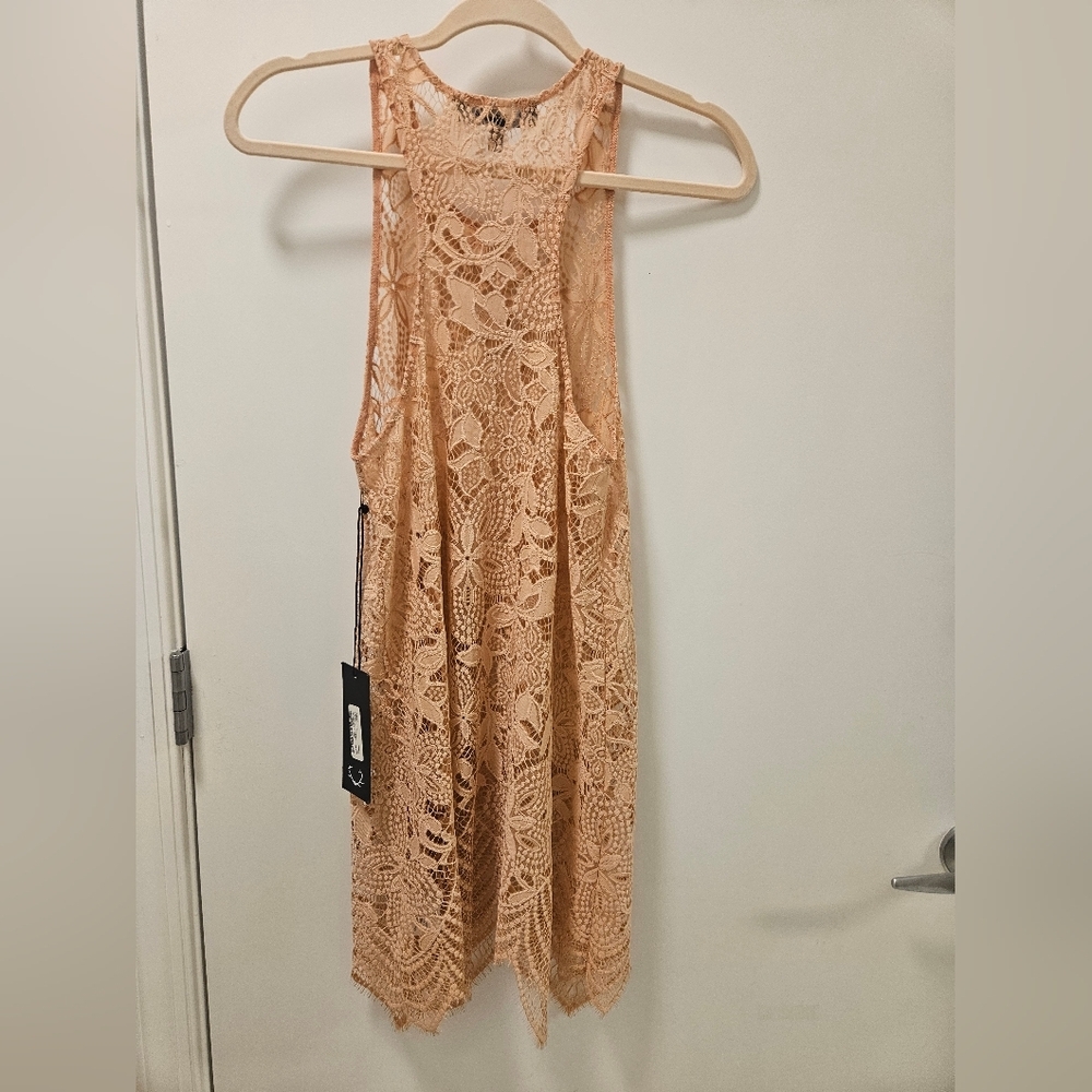 For Love & Lemon Summer Lilly Fairycore Mini Dress Pale Blush Size XS NWT - Picture 7 of 15